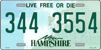 NH license plate 3443554