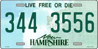 NH license plate 3443556