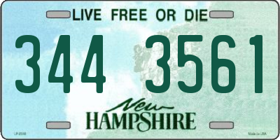 NH license plate 3443561