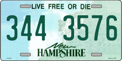 NH license plate 3443576