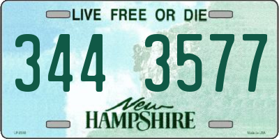 NH license plate 3443577