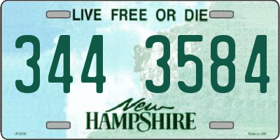 NH license plate 3443584