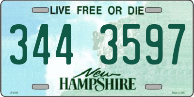 NH license plate 3443597