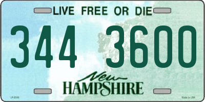NH license plate 3443600