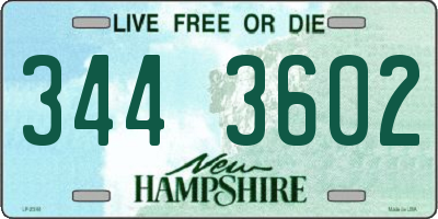 NH license plate 3443602