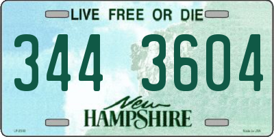 NH license plate 3443604