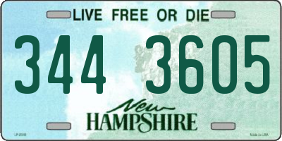 NH license plate 3443605