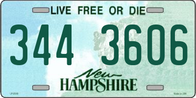 NH license plate 3443606
