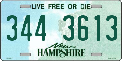 NH license plate 3443613