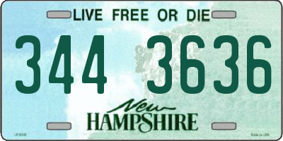 NH license plate 3443636