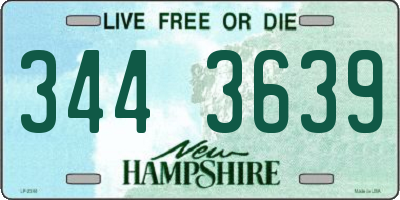 NH license plate 3443639