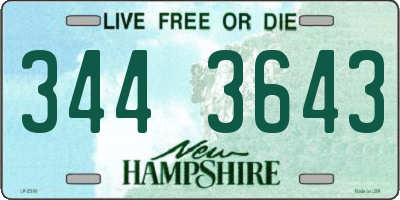 NH license plate 3443643
