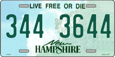 NH license plate 3443644