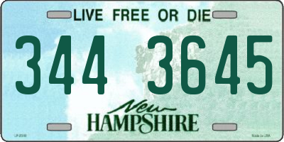 NH license plate 3443645