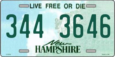 NH license plate 3443646
