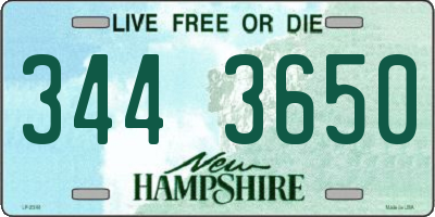 NH license plate 3443650