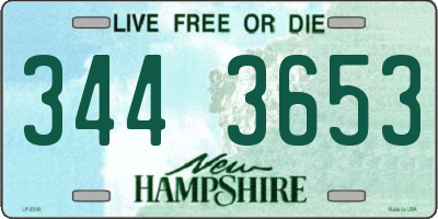 NH license plate 3443653