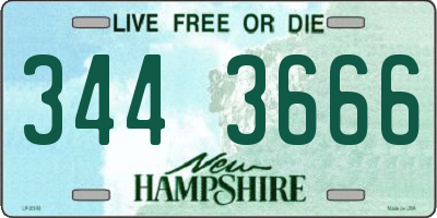 NH license plate 3443666