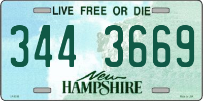 NH license plate 3443669