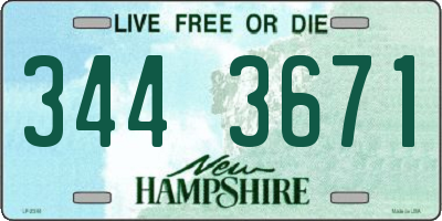 NH license plate 3443671