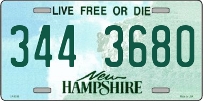 NH license plate 3443680