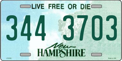 NH license plate 3443703