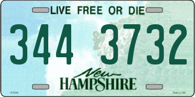 NH license plate 3443732