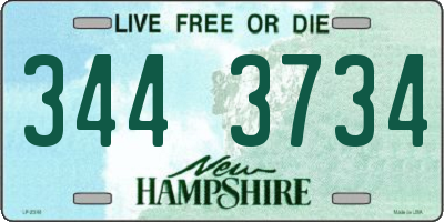 NH license plate 3443734