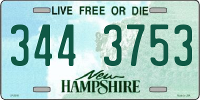 NH license plate 3443753