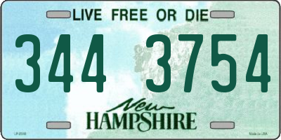 NH license plate 3443754