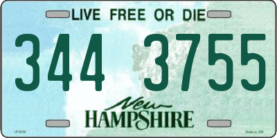 NH license plate 3443755