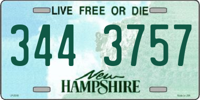 NH license plate 3443757