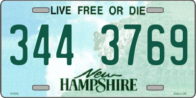 NH license plate 3443769