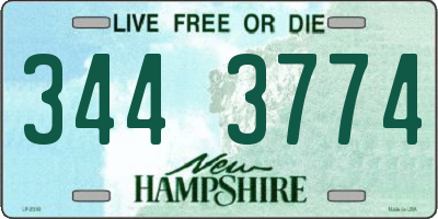 NH license plate 3443774