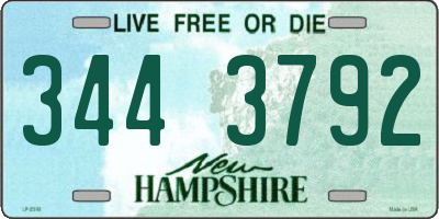 NH license plate 3443792
