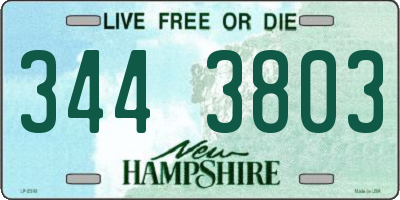 NH license plate 3443803