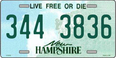 NH license plate 3443836