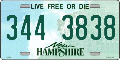 NH license plate 3443838