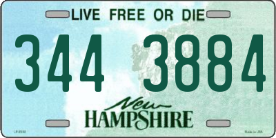 NH license plate 3443884