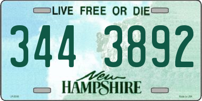 NH license plate 3443892