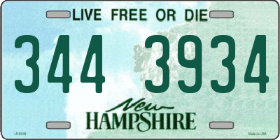 NH license plate 3443934