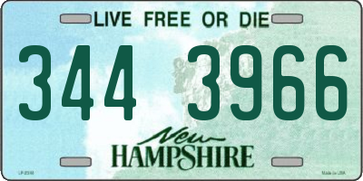 NH license plate 3443966