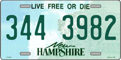 NH license plate 3443982