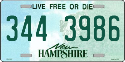 NH license plate 3443986