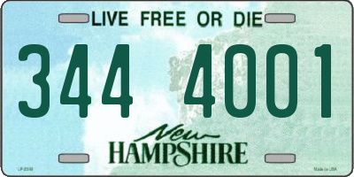 NH license plate 3444001