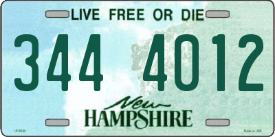 NH license plate 3444012