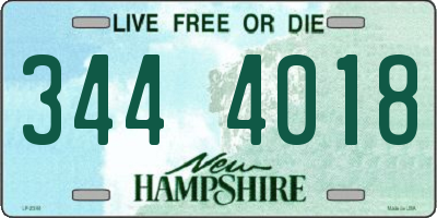 NH license plate 3444018