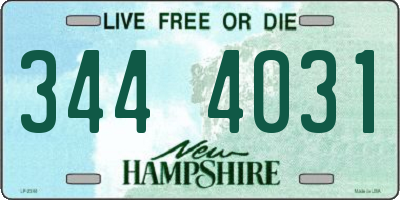 NH license plate 3444031