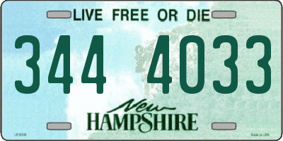 NH license plate 3444033