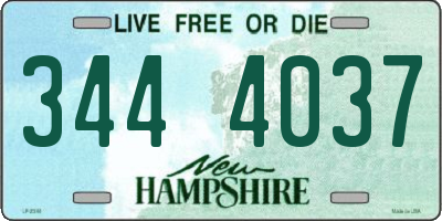 NH license plate 3444037